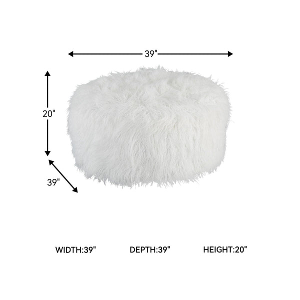 Faux Fur Oversized Accent Ottoman