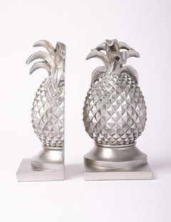 Decorative Pineapple Bookends Silver 9.4 Inch