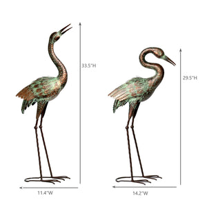 Metal Crane Garden Statues – Outdoor Heron Sculptures