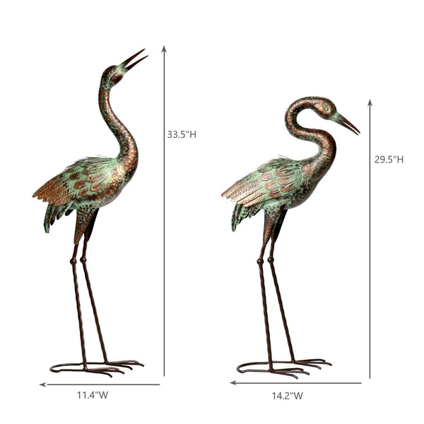 Metal Crane Garden Statues – Outdoor Heron Sculptures