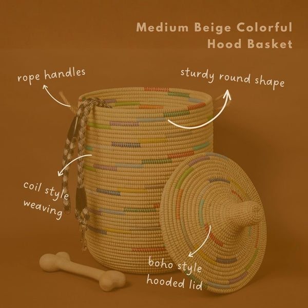 Handwoven Round Storage Basket with Lid