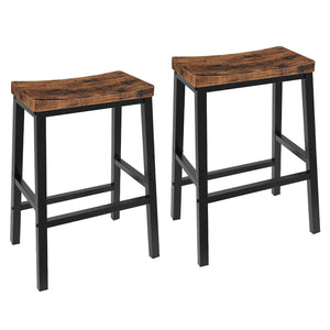 Industrial Saddle Bar Stools Set of 2 with Footrests