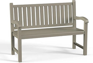 Outdoor Resin Garden Bench – 2-Person Weatherproof Patio Seat