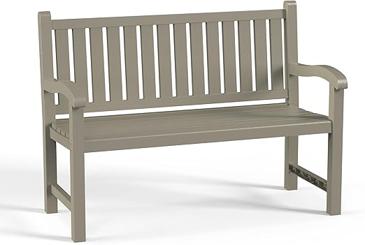 Outdoor Resin Garden Bench – 2-Person Weatherproof Patio Seat