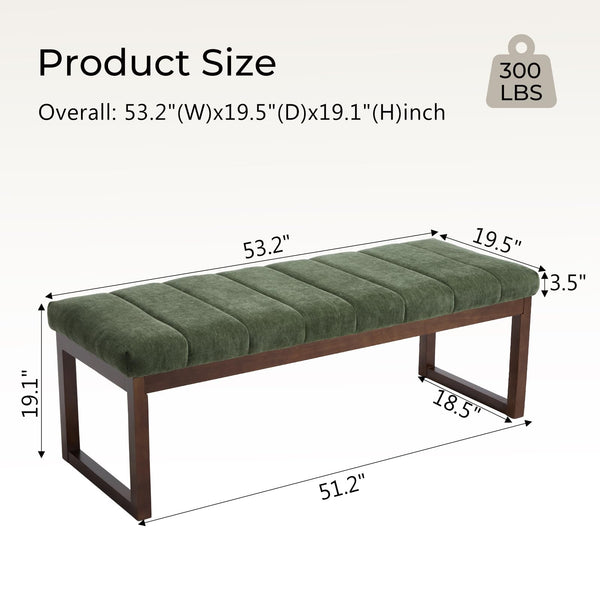 Upholstered Bedroom Bench with Solid Wood Frame