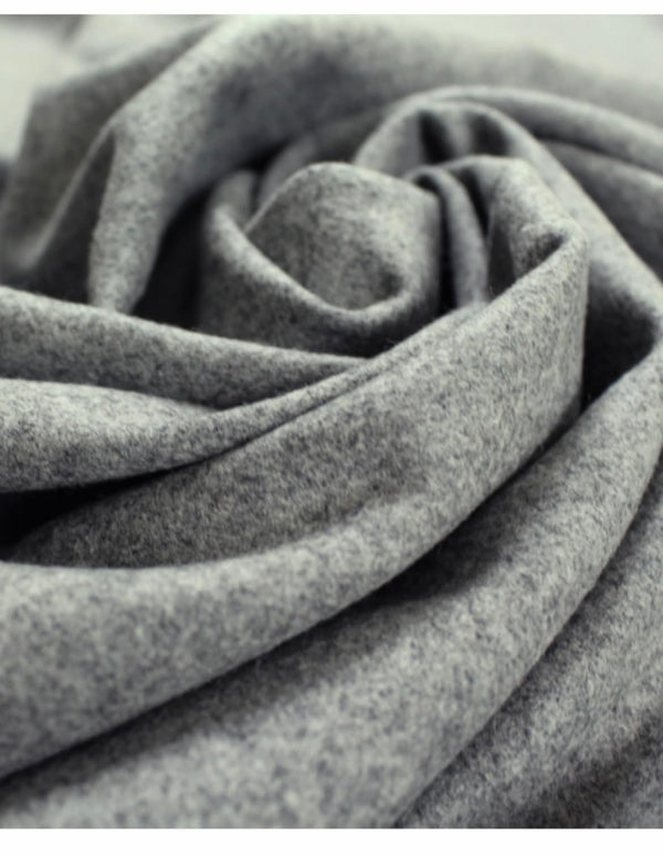 Heather Gray Wool Coating Fabric by the Yard