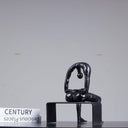 Melancholy Bronze Sculpture – Abstract Figurative Art Statue