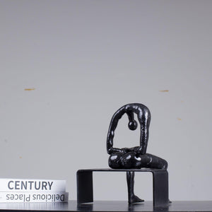 Melancholy Bronze Sculpture – Abstract Figurative Art Statue