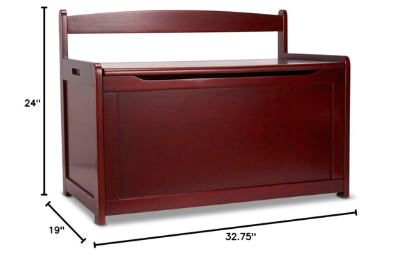 Wooden Toy Chest with Safety-Hinged Lid – Espresso