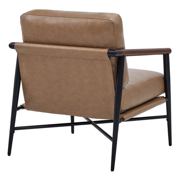 Mid-Century Modern Accent Chair Set of 2 – Faux Leather Armchair