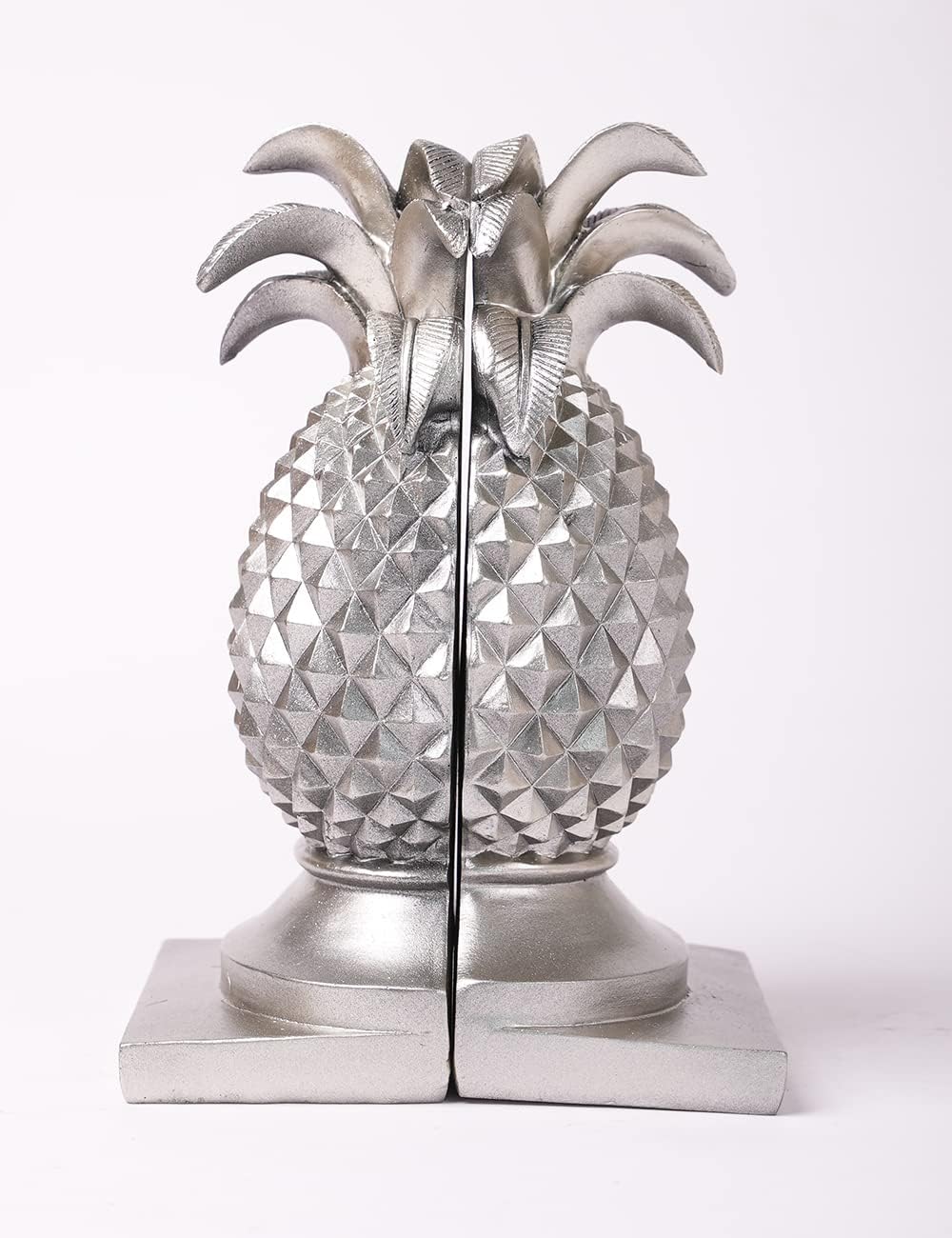 Decorative Pineapple Bookends Silver 9.4 Inch