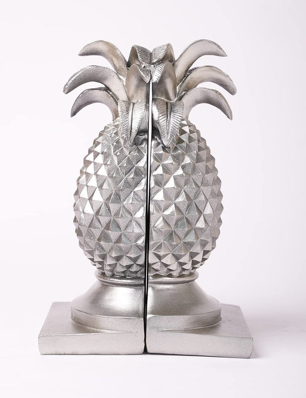Decorative Pineapple Bookends Silver 9.4 Inch