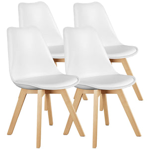 Modern PU Leather Dining Chairs with Wood Legs