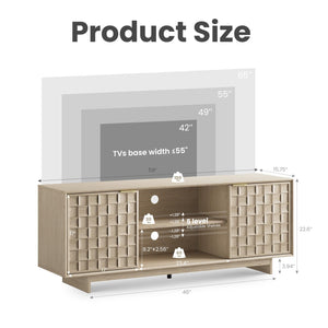 59" TV Stand with Two Doors & Adjustable Shelves
