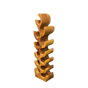 Acacia Wood 12-Bottle Wine Rack – Floor Standing Rustic Bottle Holder