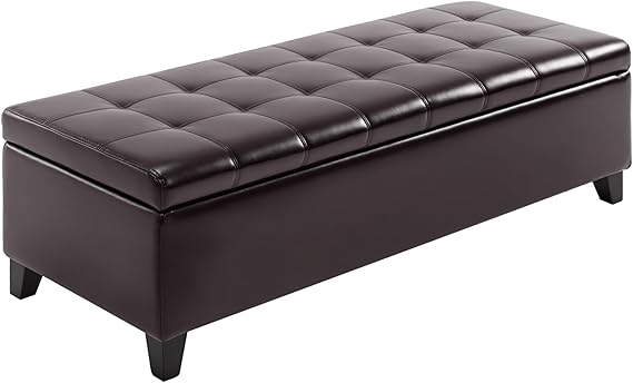 51" Tufted Ottoman Storage Bench with Lift Top