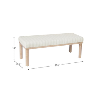 Upholstered Accent Bench with Wood Legs