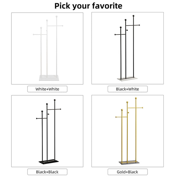 Freestanding Coat Rack with Marble Base