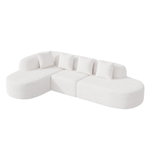 114" Curved Modular Sectional Sofa with Chaise, L-Shape, No Assembly