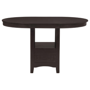 5-Piece Counter Height Dining Set – Oval Extendable Table with Storage & Upholstered Chairs
