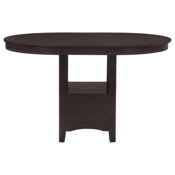 5-Piece Counter Height Dining Set – Oval Extendable Table with Storage & Upholstered Chairs