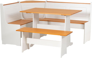 3-Piece Breakfast Nook Dining Set with Hidden Storage Benches