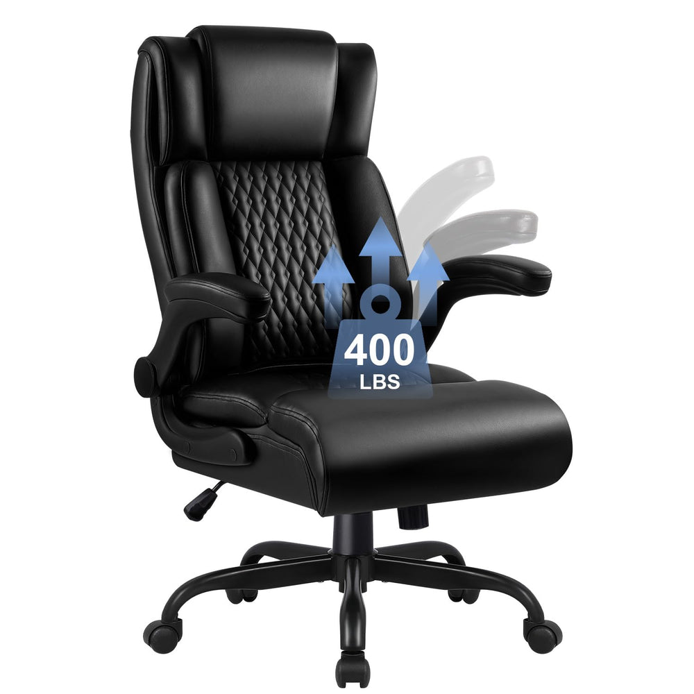 Big & Tall Ergonomic Leather Office Chair with Lumbar Support