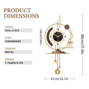 Large Gold LED Wall Clock with Light