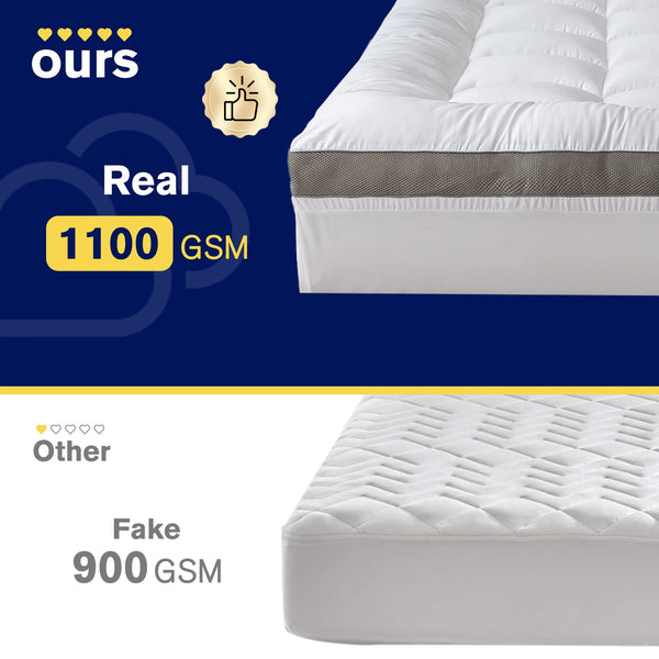 2-Inch Cooling Cotton Mattress Topper with Down Alternative Fill & No-Slip Design