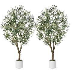 Artificial Olive Tree with White Planter – Indoor Faux Plant