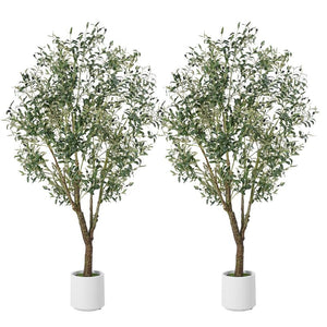 Artificial Olive Tree with White Planter – Indoor Faux Plant