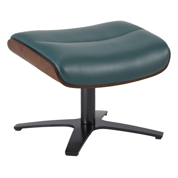 Top Grain Leather Reclining Swivel Chair with Ottoman