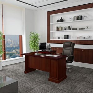L-Shaped Executive Office Desk with Storage