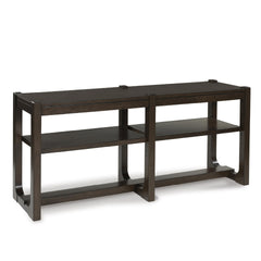 Sofa Table with Adjustable Shelves – Dark Brown