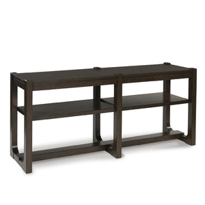 Sofa Table with Adjustable Shelves – Dark Brown