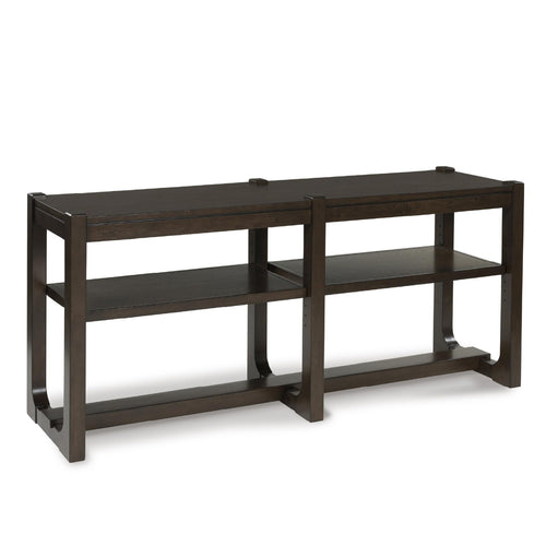 Sofa Table with Adjustable Shelves – Dark Brown