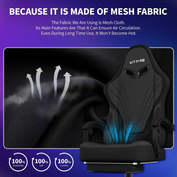 Big and Tall Ergonomic Gaming Chair with Footrest & Lumbar Support
