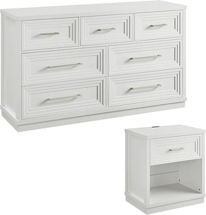 7-Drawer Dresser & Nightstand Set with Charging Station