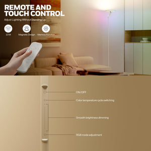 LED Floor Lamp with Remote Control – 3000LM, 2700–5000K, RGB Modes