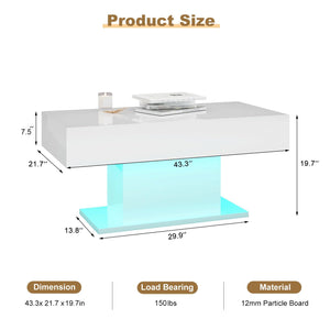 LED Coffee Table with 16-Color Lights