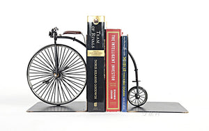 Vintage High Wheeler Bicycle Bookends – Iron Metal, Black