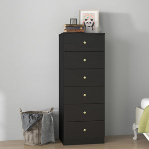 6-Drawer Vertical Dresser with Gold Handles