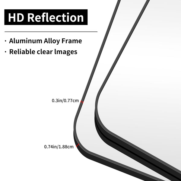 Rectangular Aluminum Frame Bathroom Mirror 28x42 Inch
