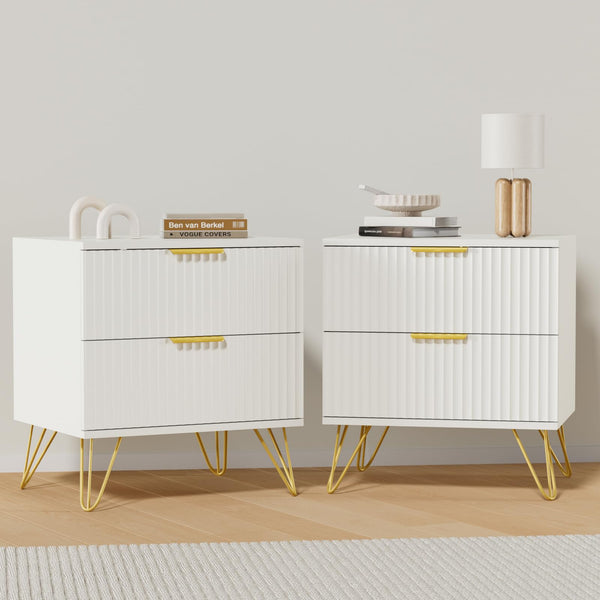 Modern Nightstand Set of 2 with Drawers