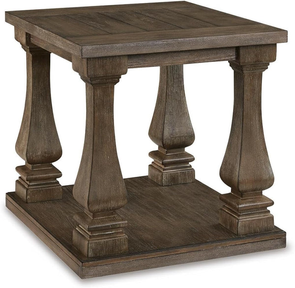 Modern Country Rectangular End Table – Weathered Gray