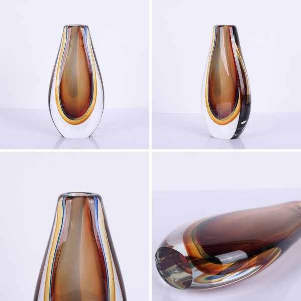 Hand Blown Glass Vase — Decorative Art Vase for Home Decor