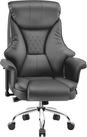Big & Tall High-Back Leather Office Chair with Adjustable Lumbar Support