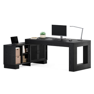 L-Shaped Executive Desk with File Cabinet