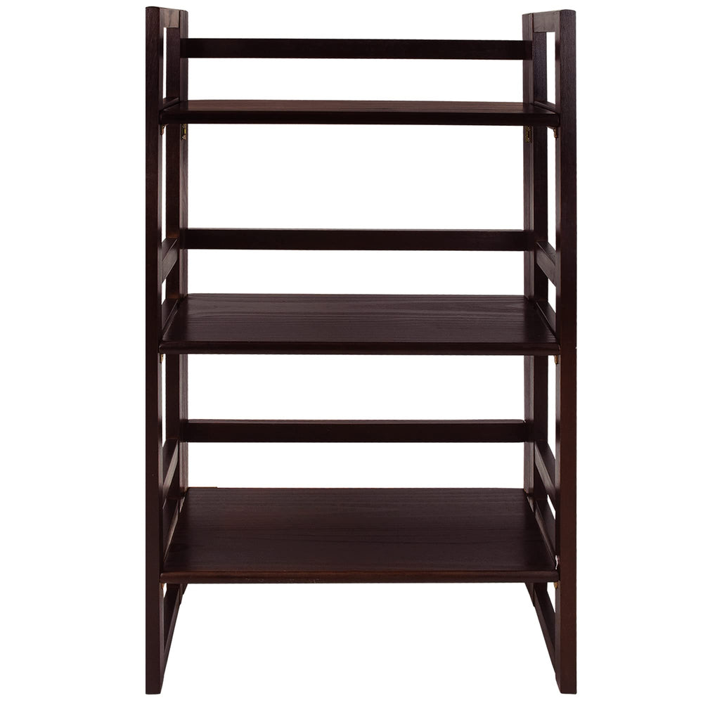 3-Shelf Folding Solid Wood Bookcase