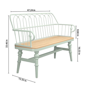 Farmhouse Entryway Bench with Spindle Back